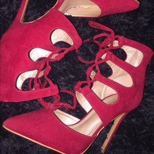 Red lace up heels!